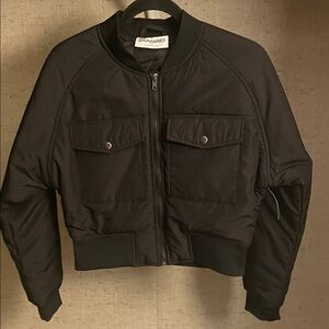 Womans Black Bomber Jacket